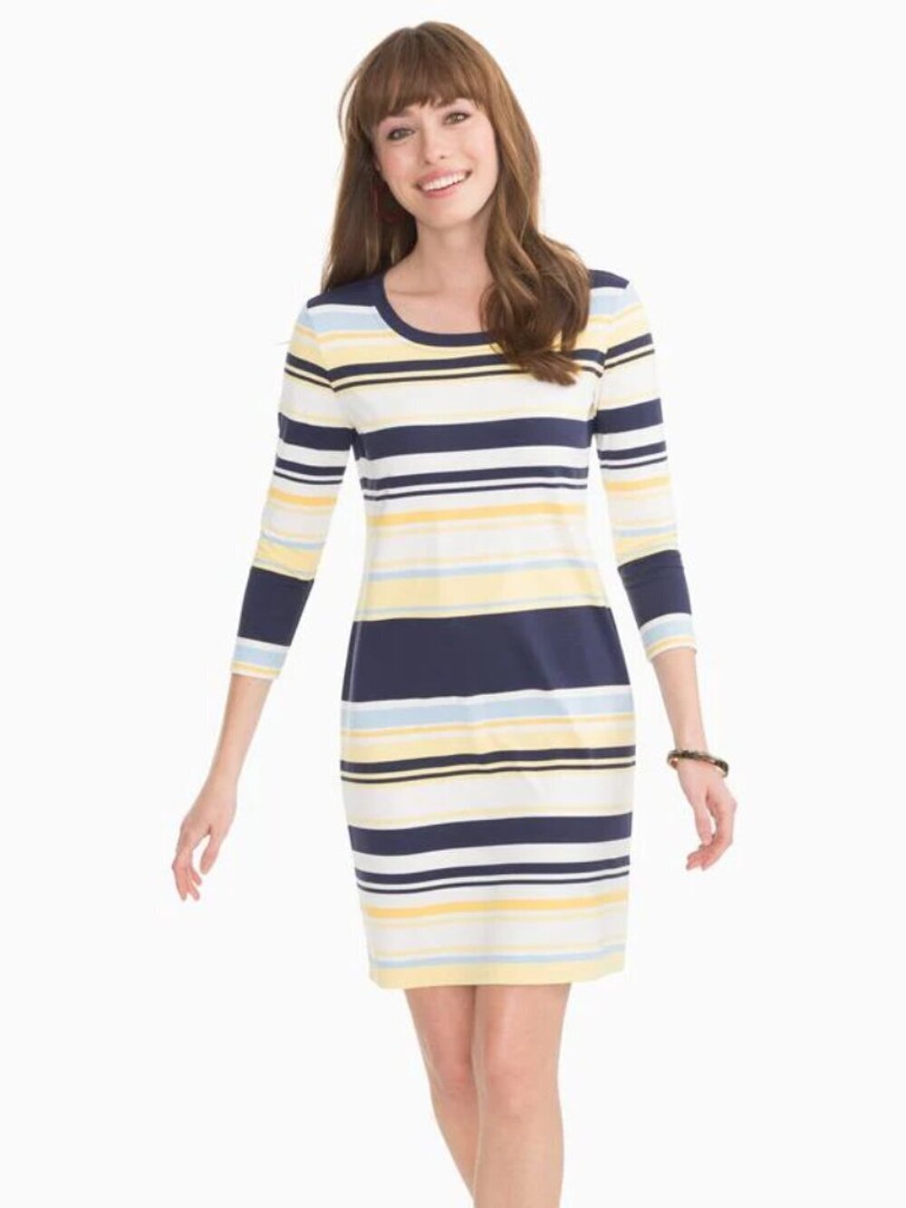 Southern Tide Camille Performance Dress Navy Stripe Size M